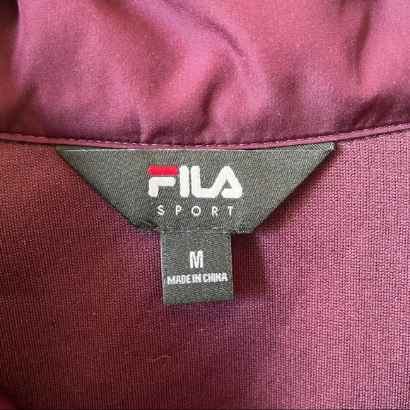 RARE FILA SPORT Athletic Purple Midi Semi-Puffer Fleece-lined Zip-Up Jacket - Picture 6 of 14